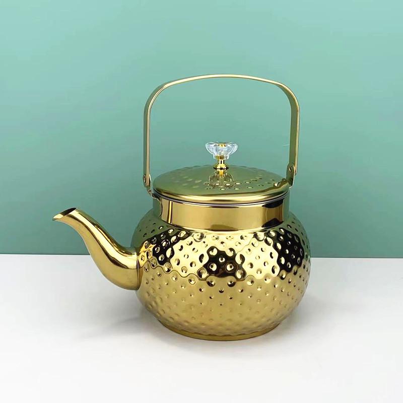 Bule de Chá de Aço Inoxidável com Infusor e Filtro para Uso Doméstico, em Restaurante ou Hotel