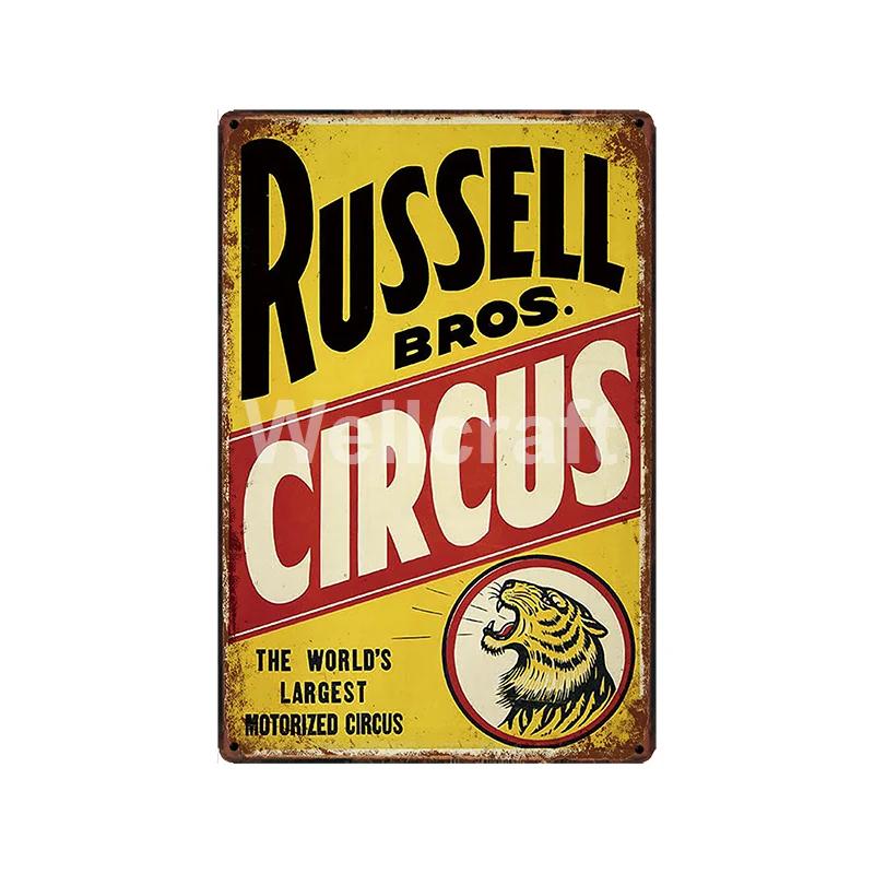 [ WellCraft ] Circus Lion Elephant Tiger Clown Horse Metal Sign Vintage Painting Decor  LT-1899 Room Decoration