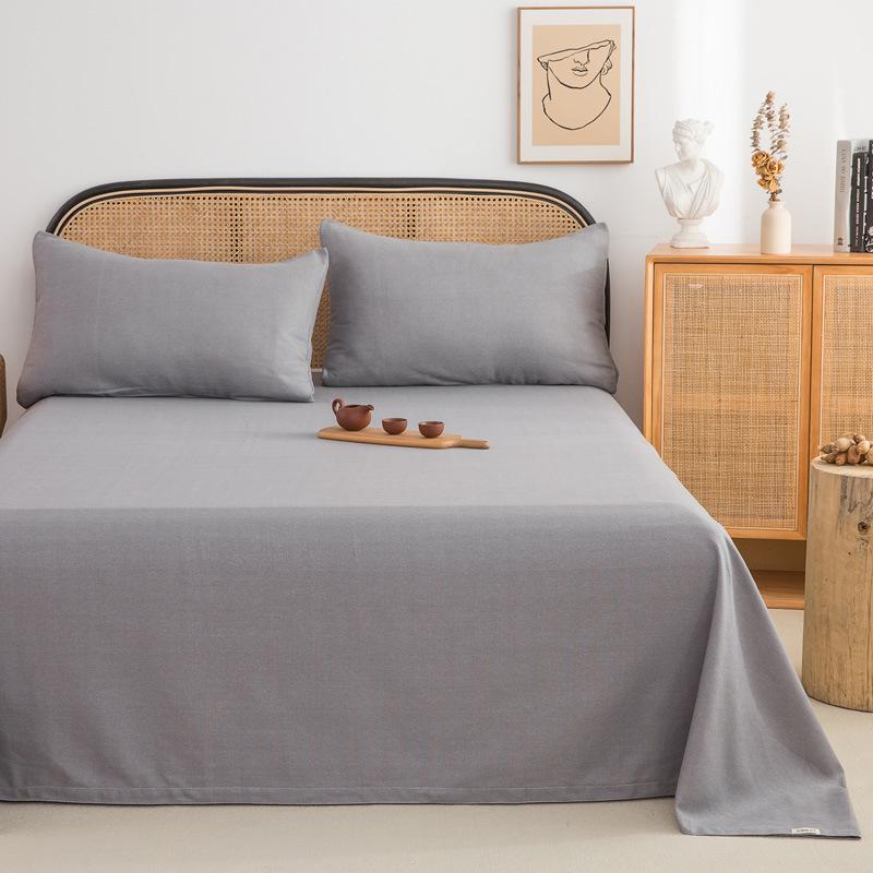 Wholesale 100% cotton old coarse cloth sheets pure cotton kang single three-piece set single piece soft mat student dormitory mat