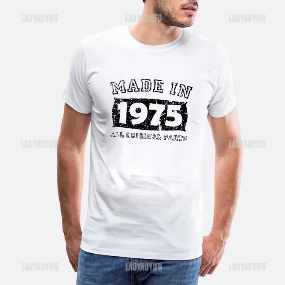 Vintage 1975 Limited Edition Men T Shirts Retro Classic Art Print Tees Short Sleeve O Neck Harajuku Streetwear Birthday Gifts