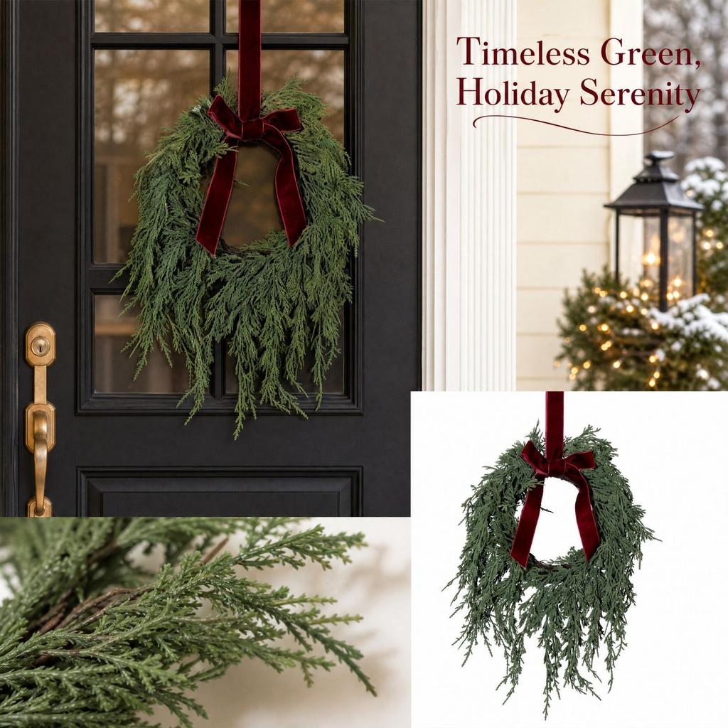 Small Artificial Flower Wreath for Front Door, Hanging Home and Patio Decoration
