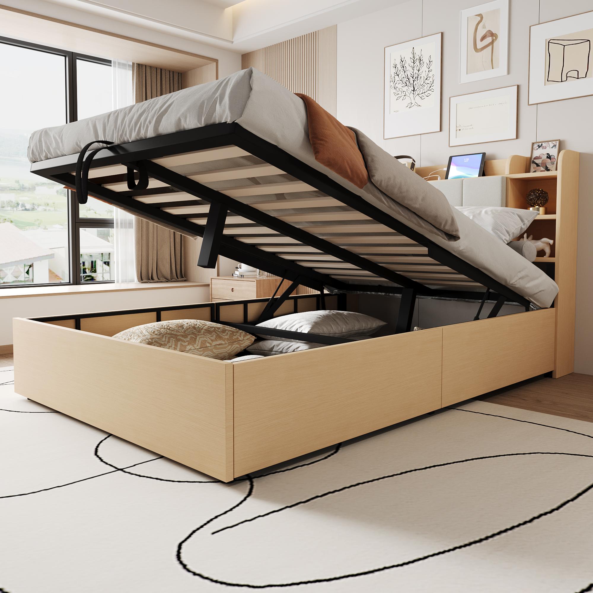 Wooden Bed, 140 x 200 cm