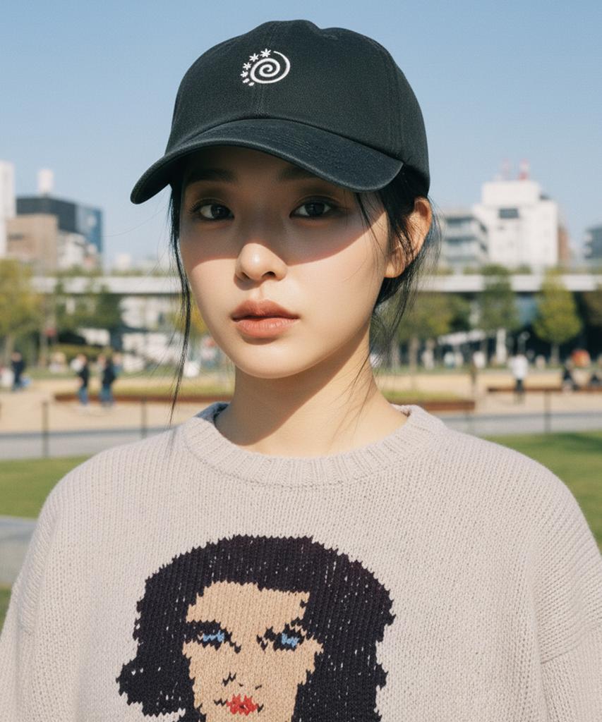 Pideupaipeo Spiral Logo Cap Black