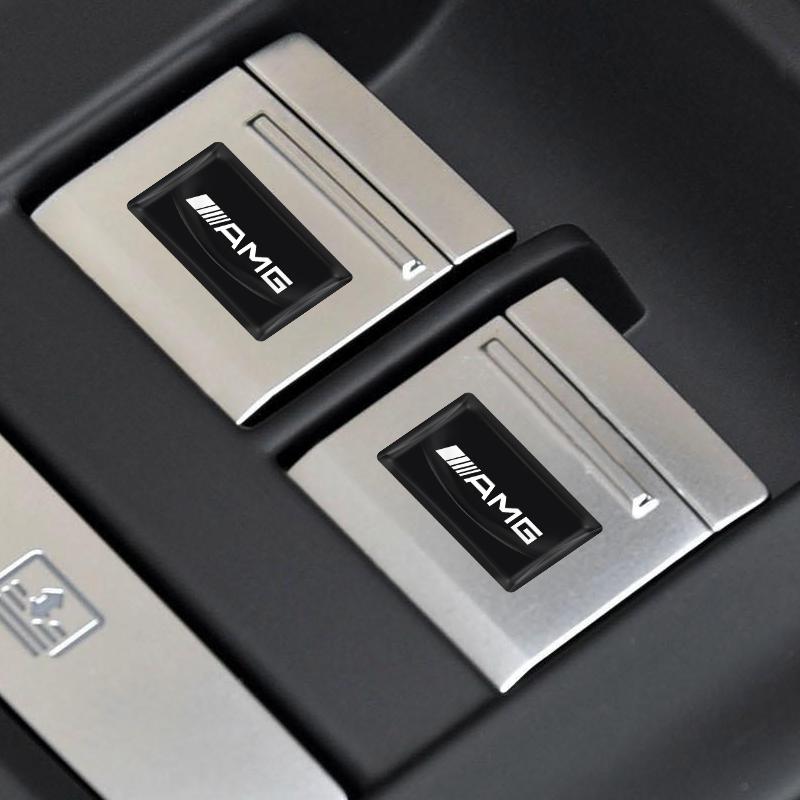 2/5/10Pcs Carbon Fiber Steering Wheel Car Logo Emblem 3D Stickers For Mercedes Benz AMG GLE GLS GLC CLA GLB ML C500 C200 C300 W204 W206 W205 W212 W203