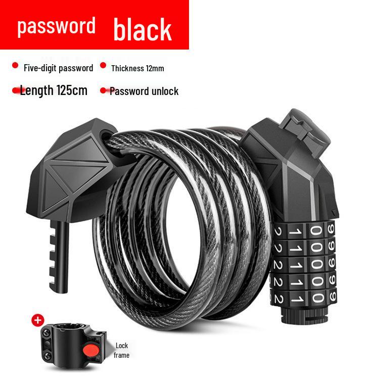 Anti-Theft Bicycle and Electric Bike Cable Lock - Combination Lock for Mountain and Battery Cars.