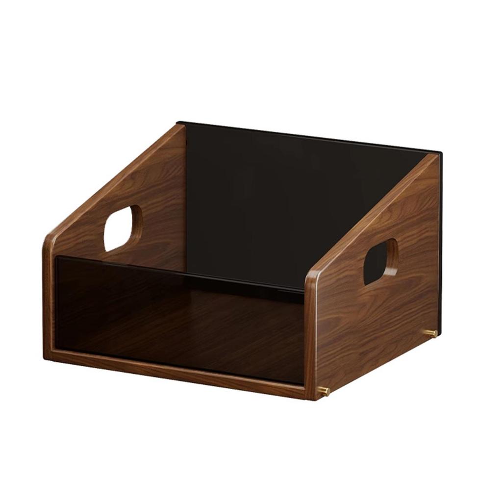 Record Storage Box Rustic Desktop Open for Countertop Dorm Room Sundries Small