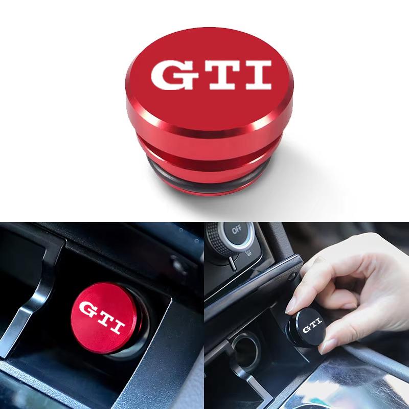 WGLRK1 12V Universal Car Cigarette Lighter Plug Cover For Volkswagen VW GTI Logo Black Red Eject Button Car Interior Accessories