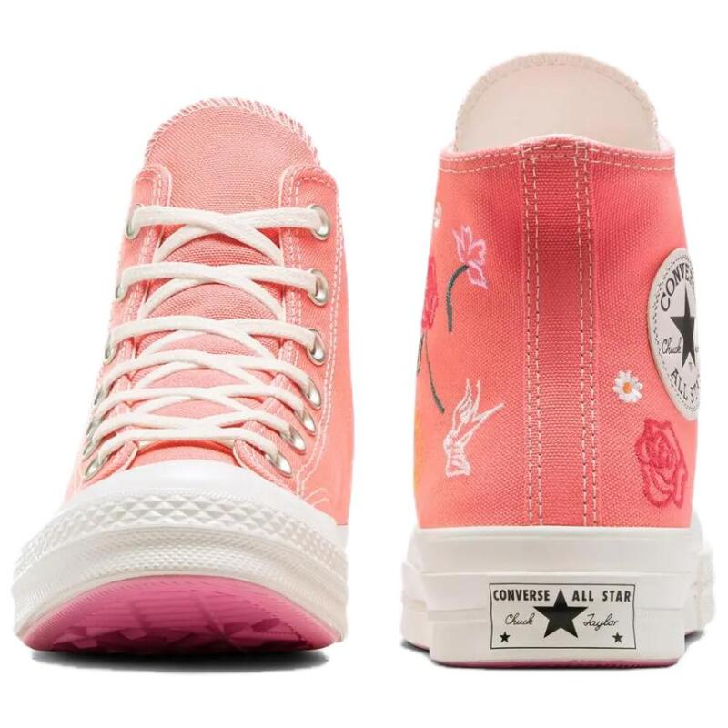 Converse Chuck 70 Embroidered Comfortable and Versatile Lightweight High-Top Espadrilles Women's Watermelon Mud