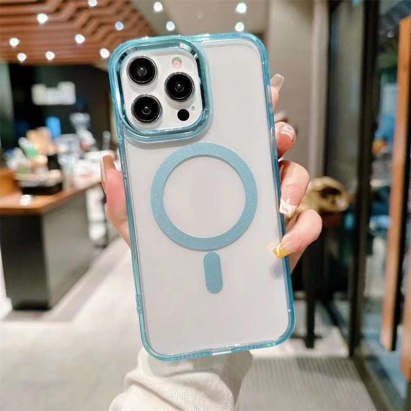 Modische bonbonfarbene magnetische Handyhülle für iPhone 15 14 13 12 11 Pro Max X XS XR XS Max TPU stoßfeste Abdeckung