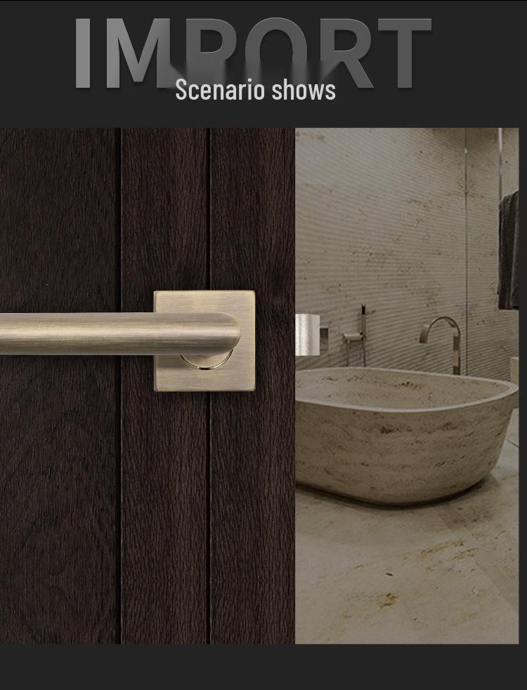Cross 304 Stainless Steel American-Style Keyless Square Bathroom Door Lever Passage Lock