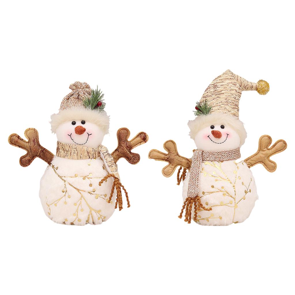 Christmas Snowman Figurines Handmade Stuffed Doll Home Decoration Holiday Party Ornament Household Accessory Daily Use