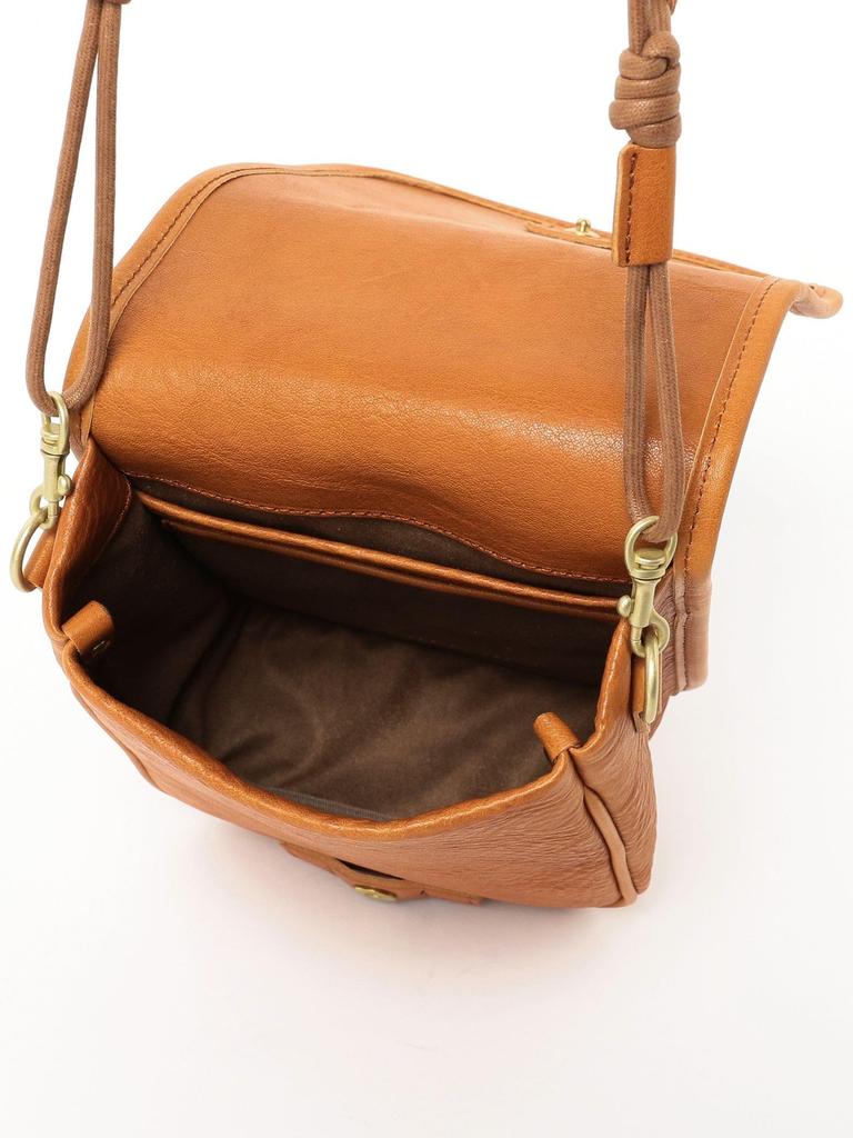 Beams' 100 Masterpiece Leather Bag, SLOWSpecial Order Flap Shoulder Bag, Men's, Camel Free, 11620029421