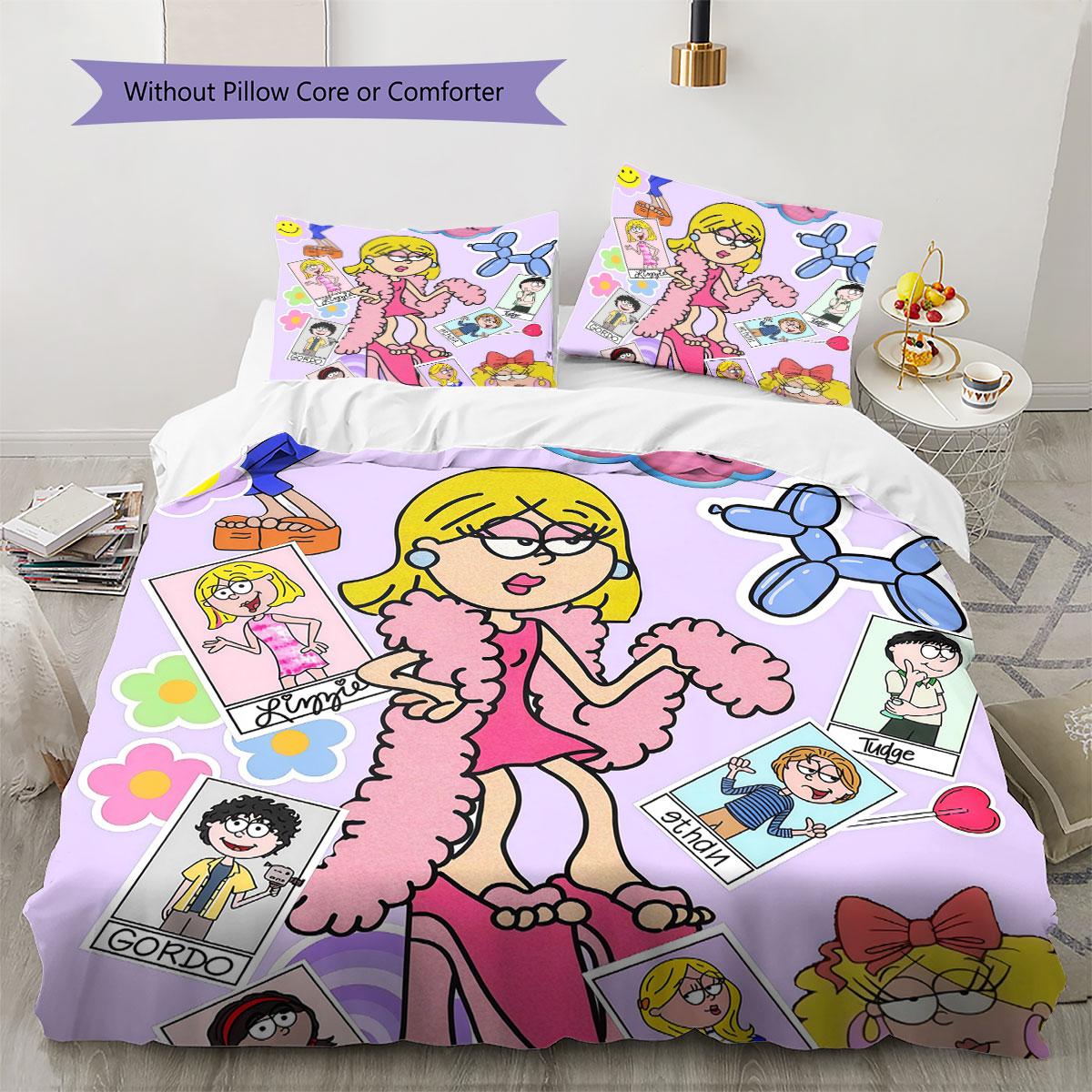 

lizziemcguire Pattern Bedding Quilt Set Quilt Cover Pillowcase Home Decoration Birthday Gift (1 * duvet cover + 2 * pillowcase, without core) 135x200cm