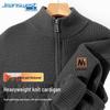 Jeanswest Herren Grobstrick-Cardigan mit doppeltem Reißverschluss