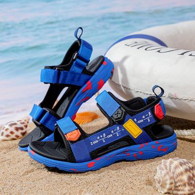 Sommer Strand Junge Kinder Sandalen Modische Schuhe Leicht Nicht Rutschend Weiche Sohle Schattierung Leder Jungen Bequem