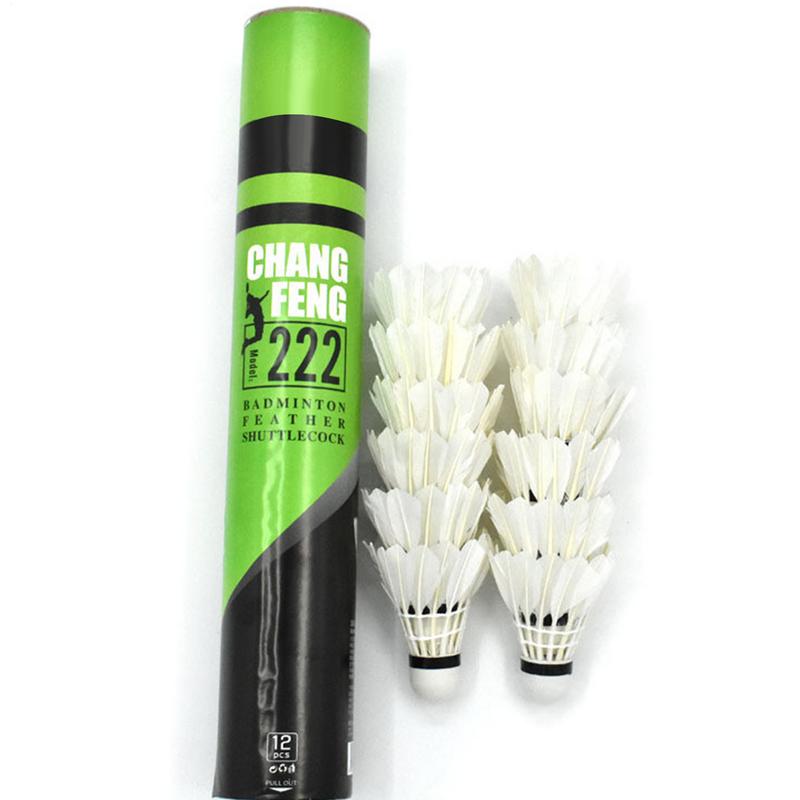 12Pc Badminton Shuttlecock Feather Badminton Ball Feather Training Shuttle Balls Set Professional Badminton Training Shuttlecock