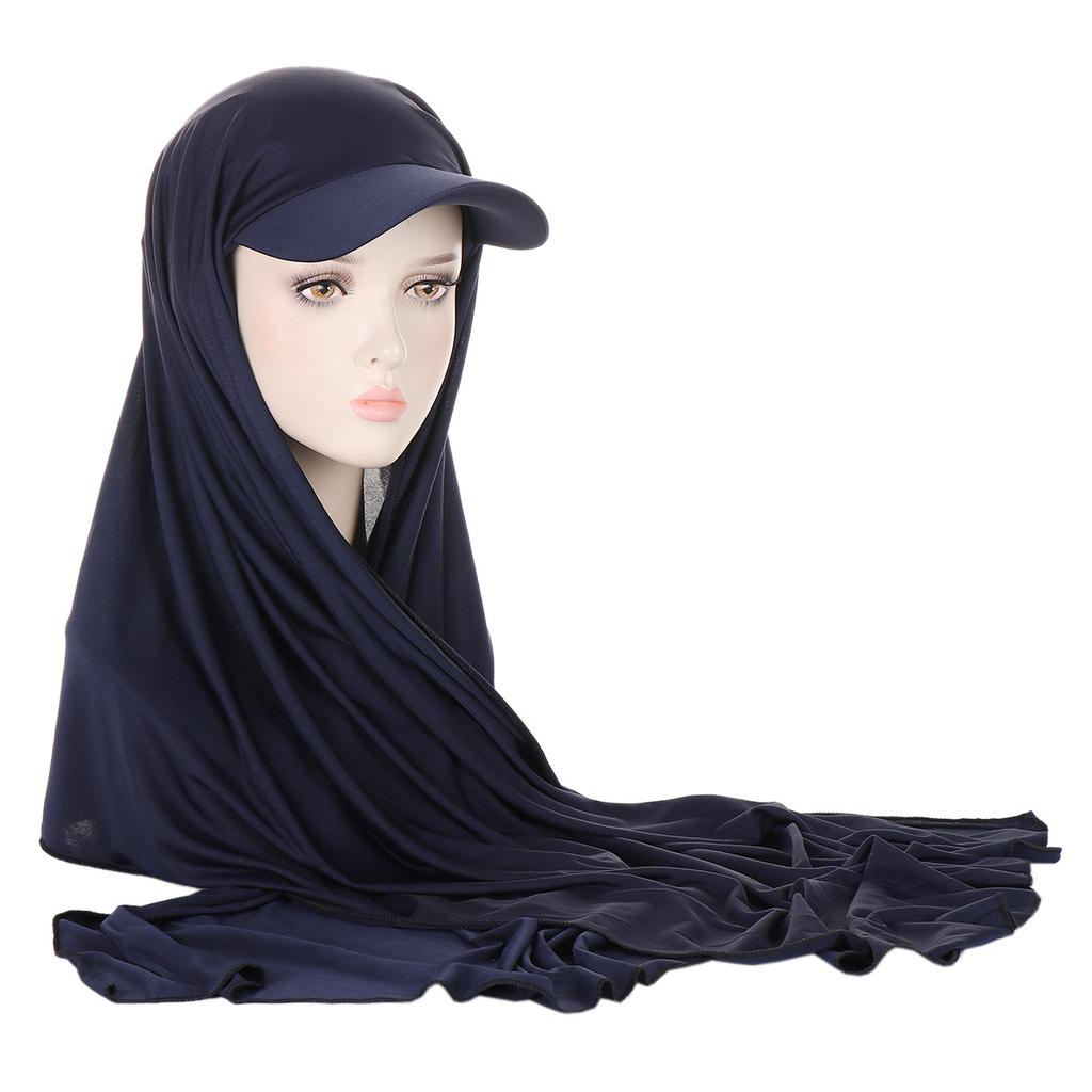 New Fashion Brim Solid Color Women's Scarf Hat Muslim Hijab Cap Headwear Accessories