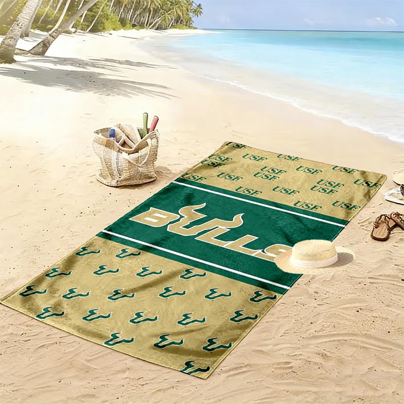 South Florida Bulls Print Beach Towel, Large Soft Quick Dry Towel for Beach Camping Swimming