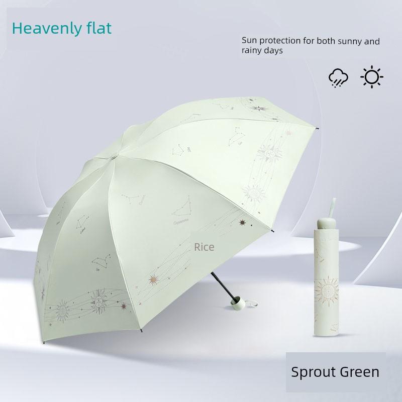 Paradise Umbrella 2026 New Model, Dual-Use for Sun and Rain, Uv Protection, Lightweight Folding Manual Sun Umbrella for Women