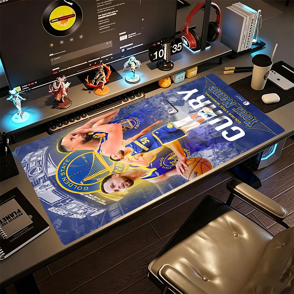 Golden State Warriors Team Personalisierbares Namens-Mauspad Gaming-Laptop-Mauspad Computer-Schreibtischmatte Rutschfester Gummiunterseite