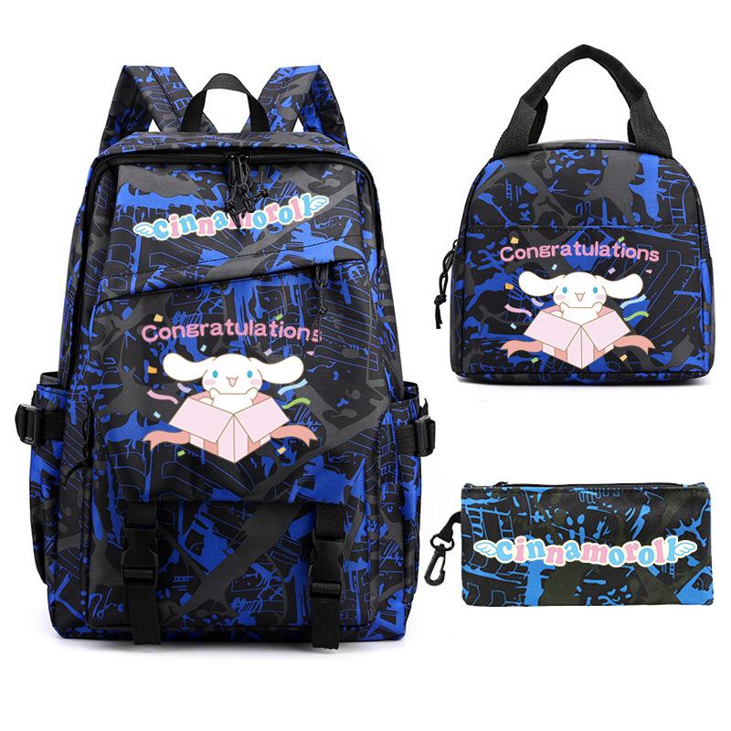 Cartoon Puppy Printed Schoolbag Set Backpack + Lunch Bag + Pencil Case Three-Piece Set