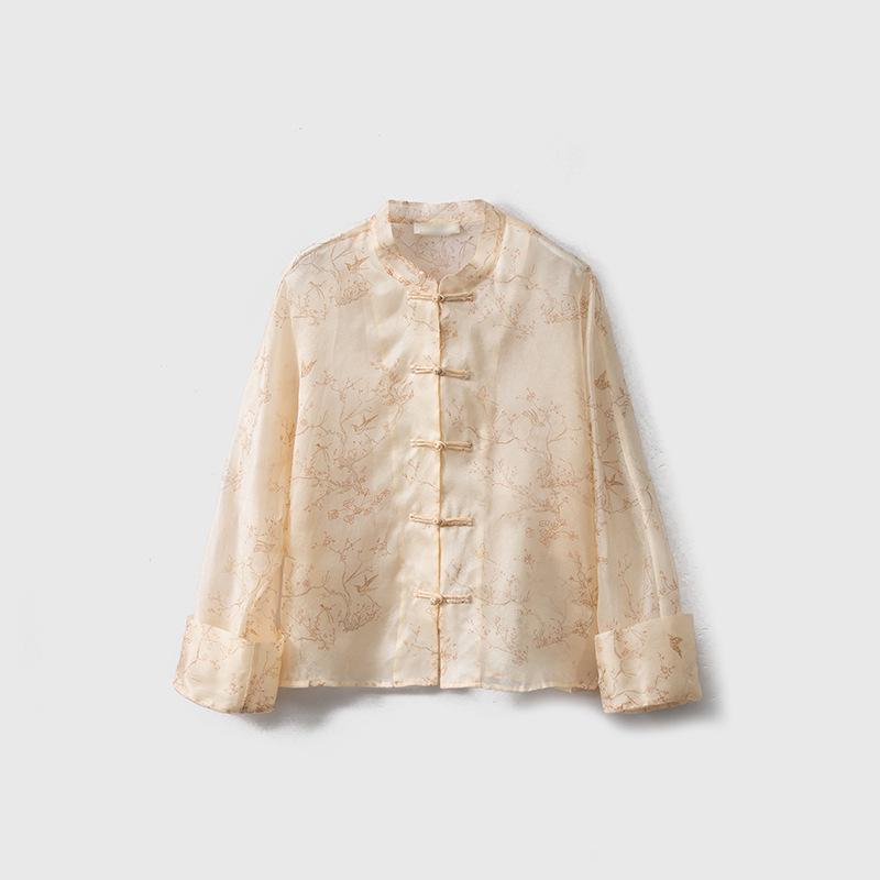 

Кардиган-пальто из 100% шелка тутового шелкопряда, жаккардовый, в французском стиле, летняя верхняя одежда Extra Large