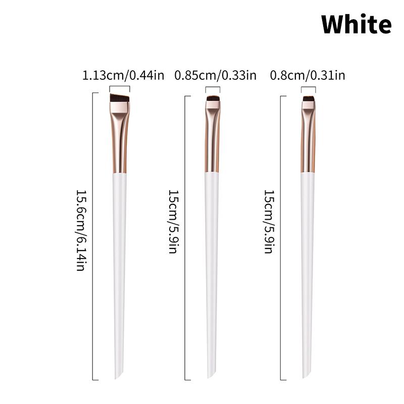 

3 шт. Кисть для подводки глаз и бровей, угловая, плоская головка, волокно, подводка для бровей, тонкие кисти для макияжа, профессиональные инструменты для макияжа