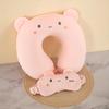 Cartoon Eye Mask & U-Shaped Memory Foam Neck Pillow for Travel or Office with Logo Option
