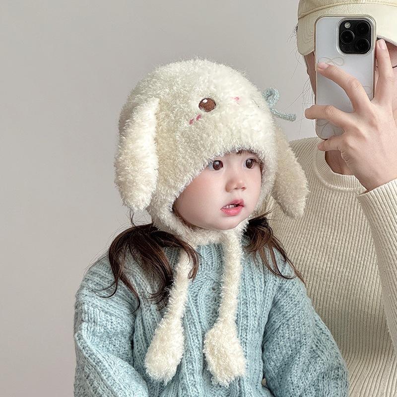Warm Tide Integrated Ear Protection Autumn and Winter Scarf Children's Hat Hat Women's Plush Hat Baby Hat Thickened Windproof Cute