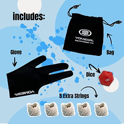 Yomega Dash Yoyo - Pro Aluminum Metal Responsive Yoyo, C Size Ball Bearing, Advanced Yoyo Tricks + Extra 5 Strings + Gloves + Bag + Die & 3-Month Warr