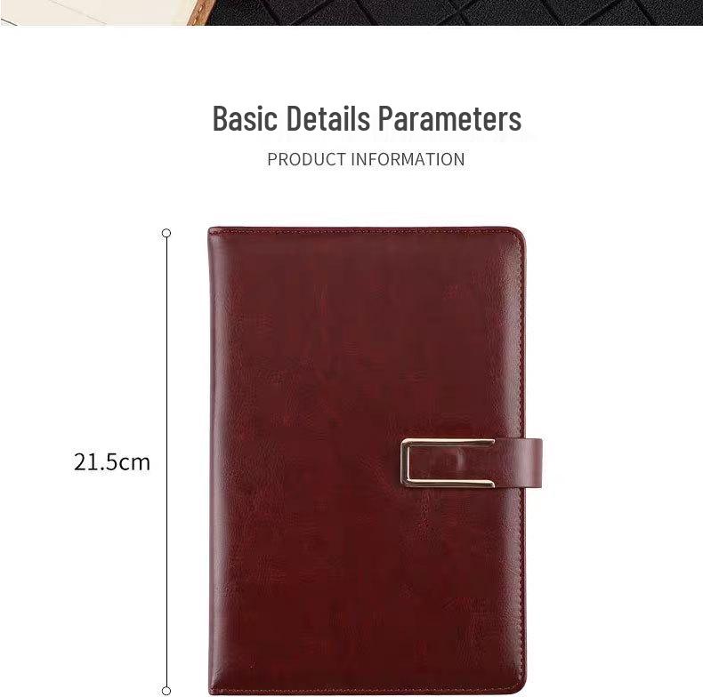 Premium A5 Faux Leather Business Notebook with Custom Logo for Office Meetings