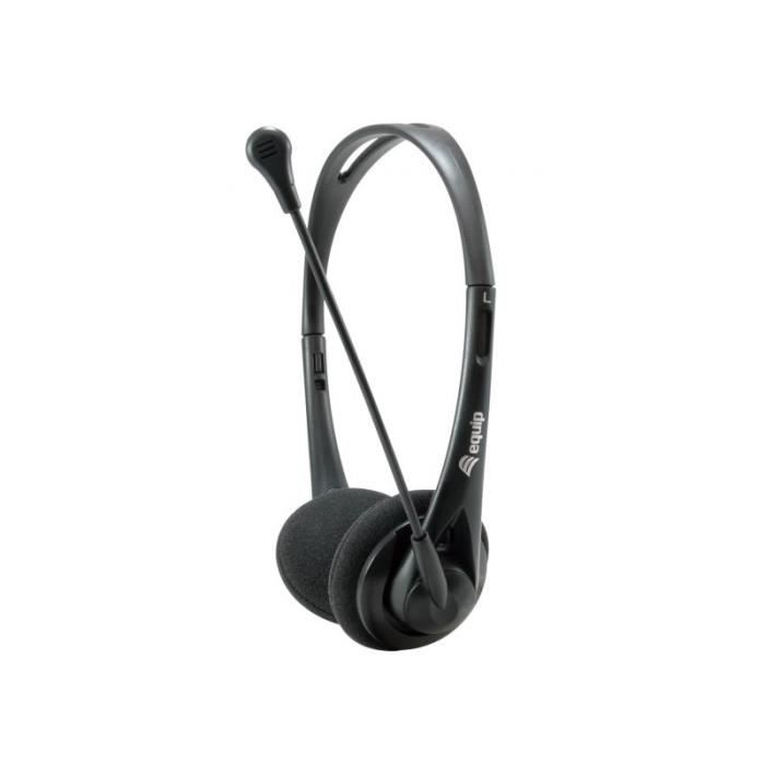 Casque - Equip Life Chat - On-Ear - Filaire - 3,5 mm - Blanc et Noir