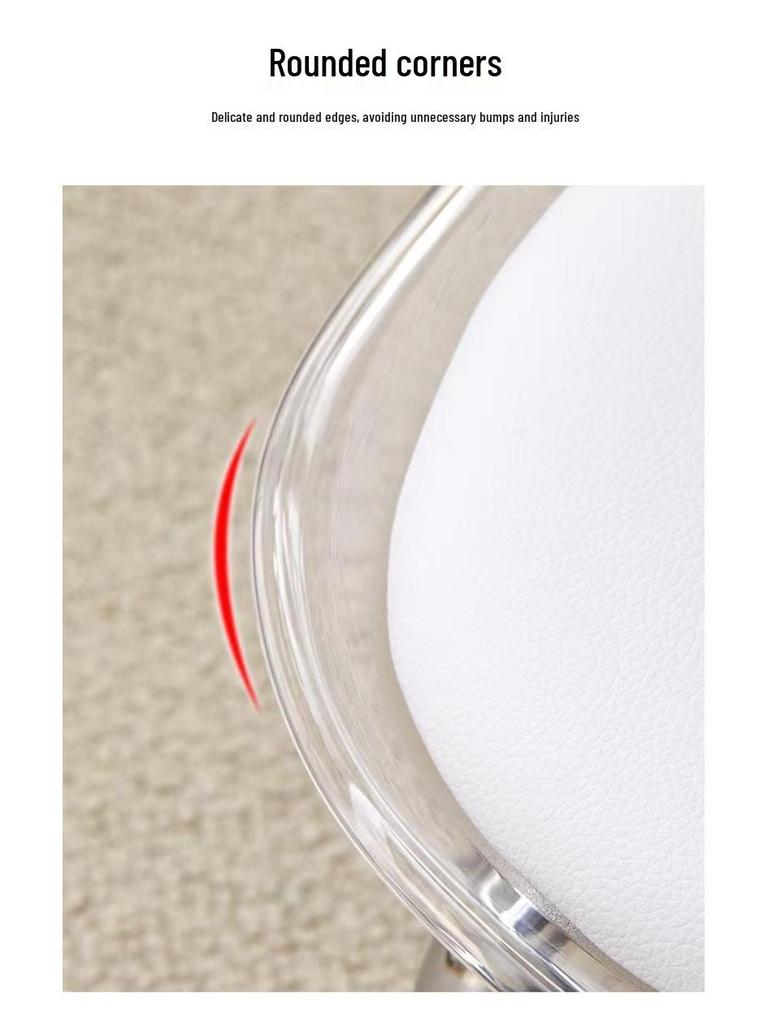 Acryl Transparent Beschichtete Stuhlrollen Hocker mit Leisen Universalrädern für Kinder und zum Schuwechsel zu Hause