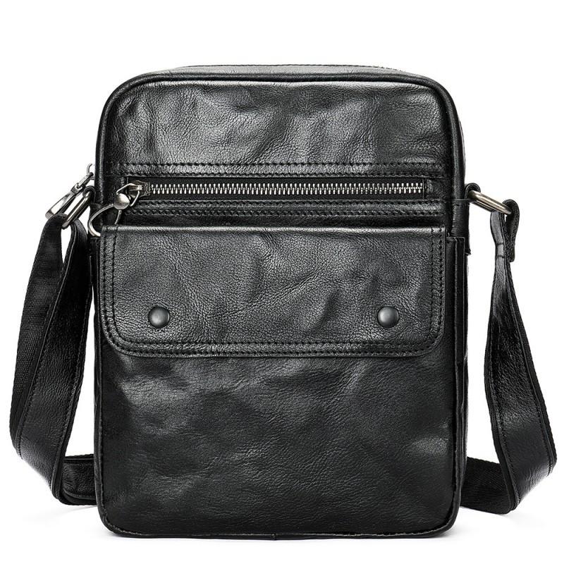 Real Cowhide Men s Shoulder Bag Casual Vertical Small Backpack Soft Vegetable Tanned Top Layer Trendy