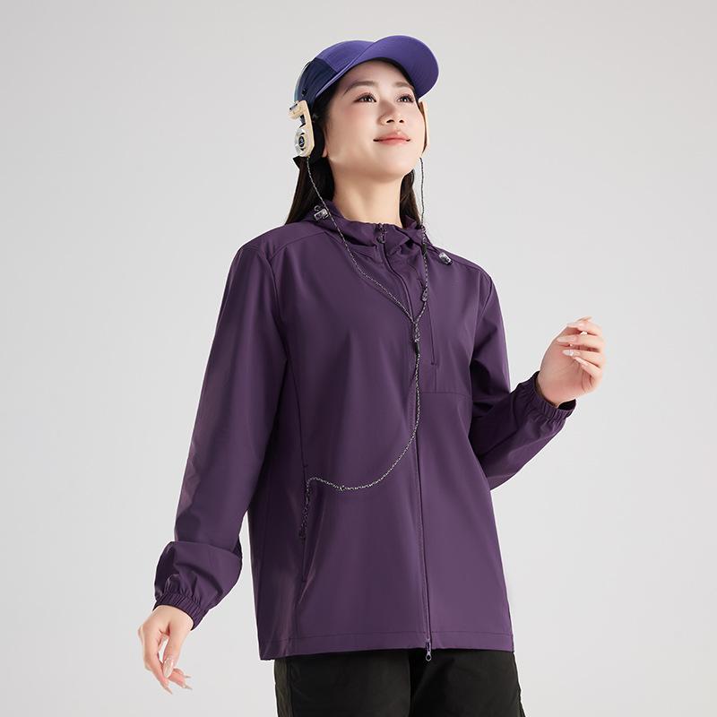 Couple Sunscreen Clothing Outdoor Sports Sunscreen Clothing Women's Summer Thin Hooded Zipper Jacket Fashion Versatile Top
