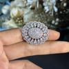 Luxury Full Diamond Flower Ring, Niche Design, Heavy-duty Ring, Socialite Style, Exquisite Ring