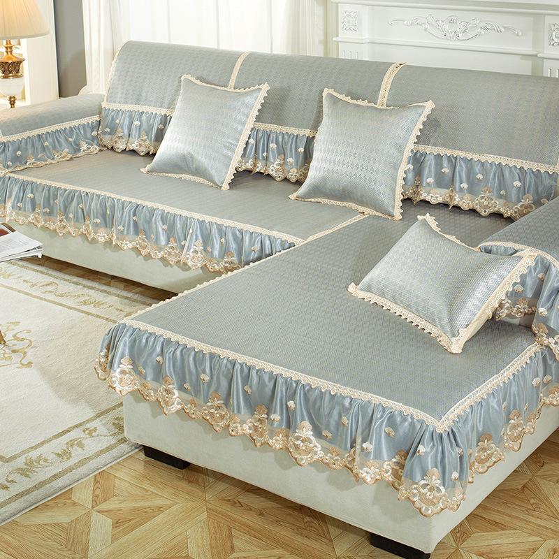 

European Rattan Sofa Cushion Summer Summer Non-Slip Mat Solid Wood Leather Sofa Cushion Cover Towel 70*70cm