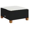 Vidaxl Sgabello da Giardino con Cuscino, Nero, 63,5X56X32 Cm, Rattan PE
