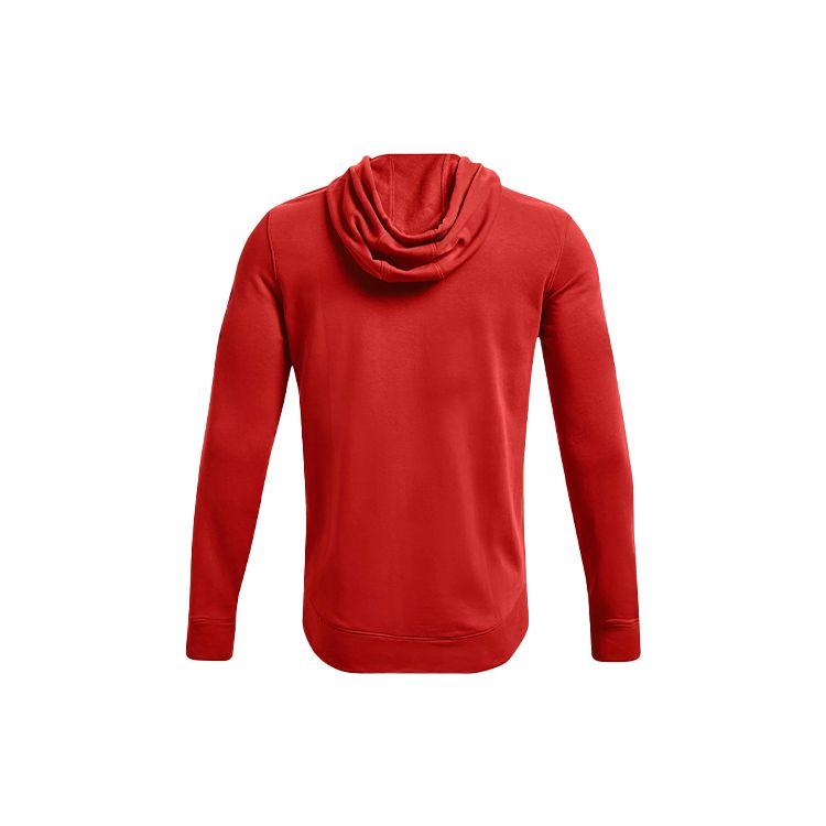 Under Armour Rival Terry Logo Print Loose Training Zip-Up Hoodie Men Hoodies Glossy-Red 1361606-839