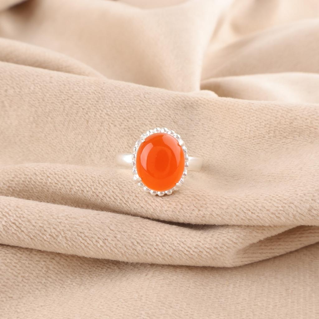Carnelian Stone 925 Silver Statement Mother Gift Eternity Birthday Ring Jewelry RR-28-27