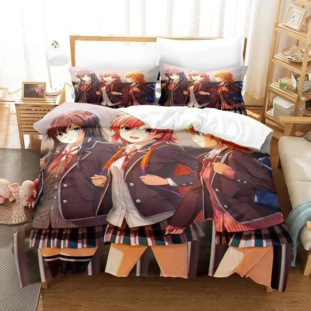 3d Anime My Teen Romantic Comedy SNAFU Bedding Set Single Twin Full Queen King Size Bed Set Adult Kid Bedroom Duvet Cover Sets