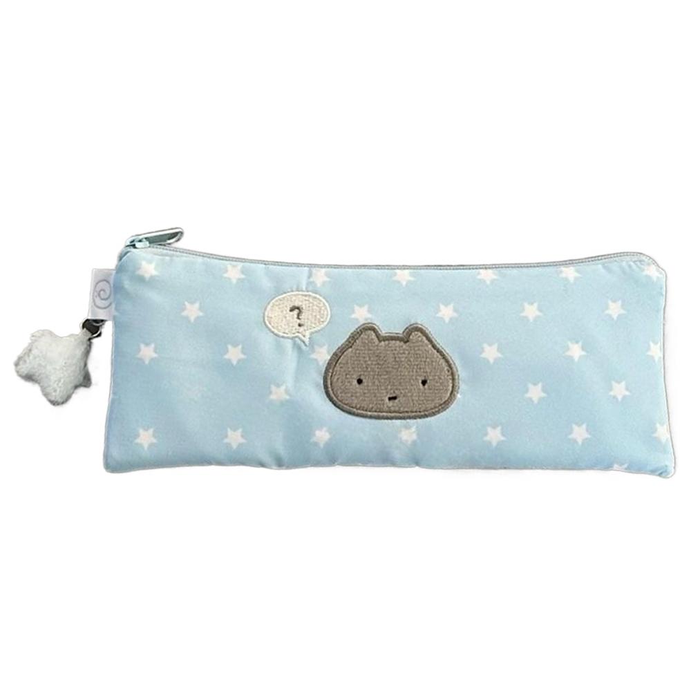 Pink Pen Bag Cute Cartoon Star Rabbit Pattern Plush Large Capacity Pencil Case Zipper Design Stationery Storing Bag Students