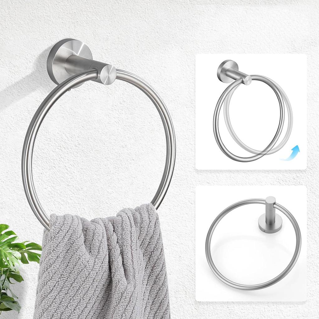 Black Bathroom Hardware Set Accessories Wall Mounted Stainless Steel Towel Bar Towel Ring Toilet Paper Holder Hook Bathroom Kit