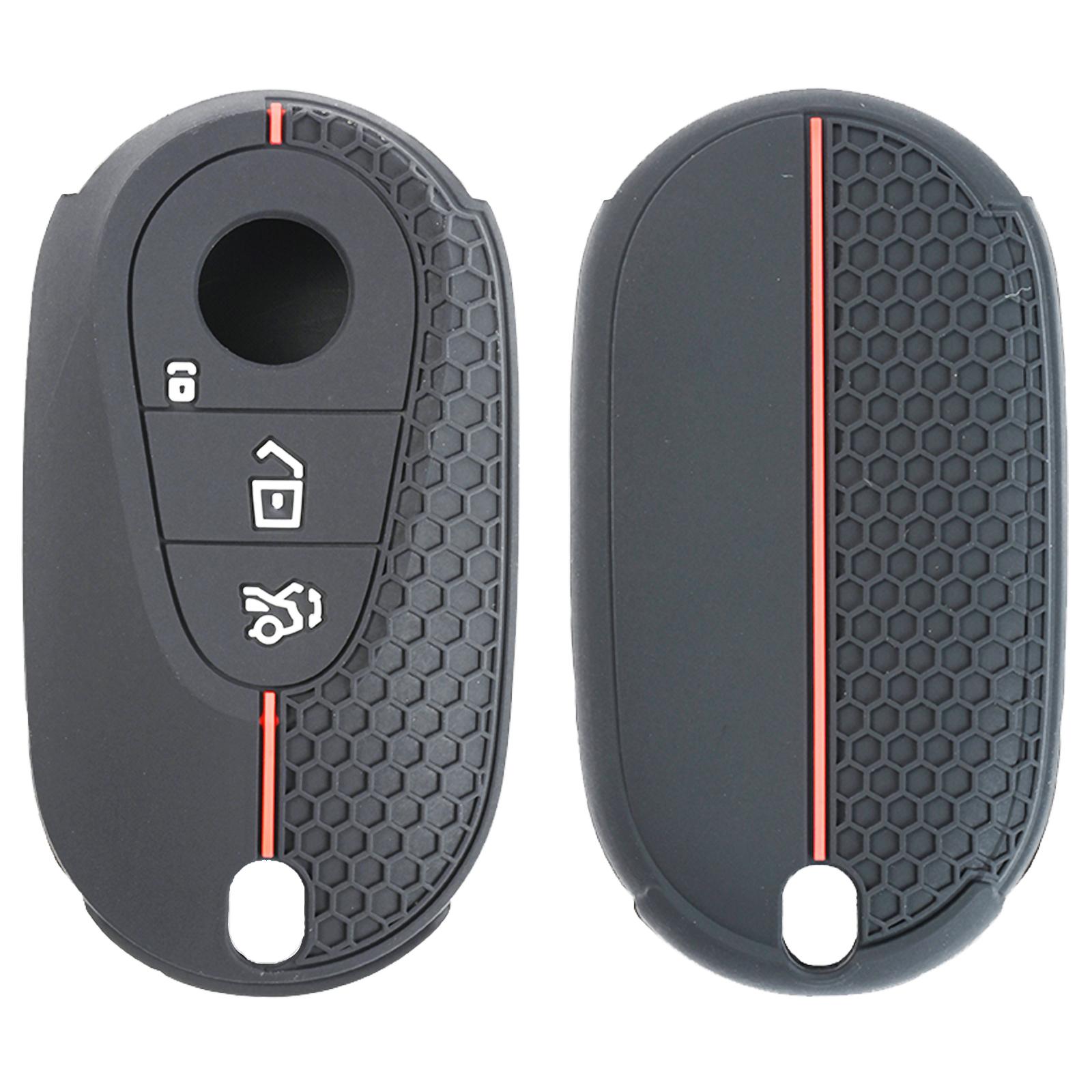 

3-кнопочный силиконовый чехол для ключей, держатель для Mercedes Benz EGA Class W223 C EQS580 S350 EQS Maybach S 2020 2021 2022 чёрный