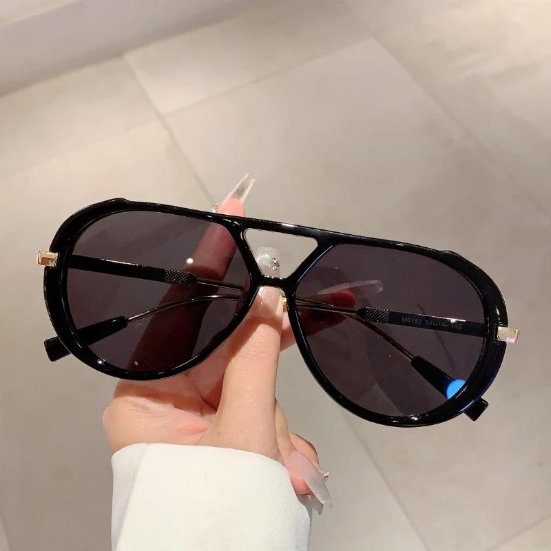 Big Frame Vintage Pilot Sun Glasses For Ladies For For Gents Luxury Designer Sun Glasses Popular Outdoor Punk Double Bridge Shades