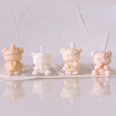Ins Bear Candle Cake Decoration Cute Bear Baking Silicone Mold