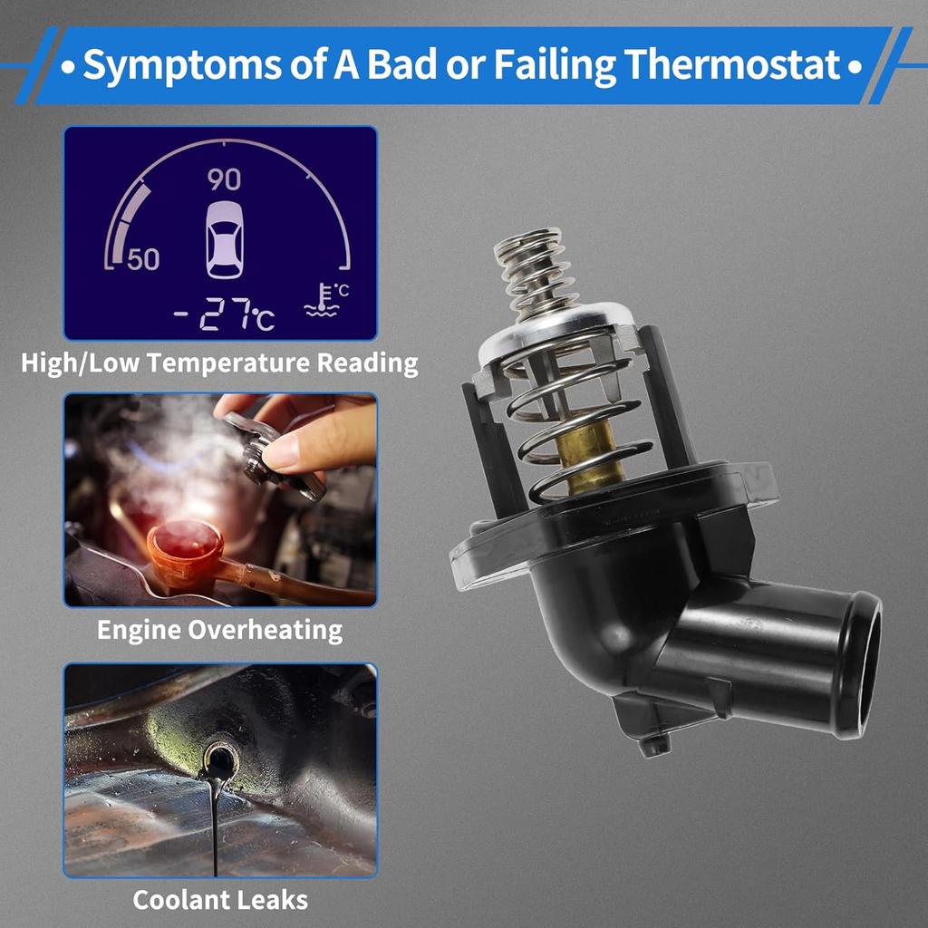 Car Thermostat for Chevrolet Silverado 1500 for GMC Sierra 1500 2014-2018 for Cadillac Escalade 2015-2020 Engine Coolant Thermostat Housing Assembly