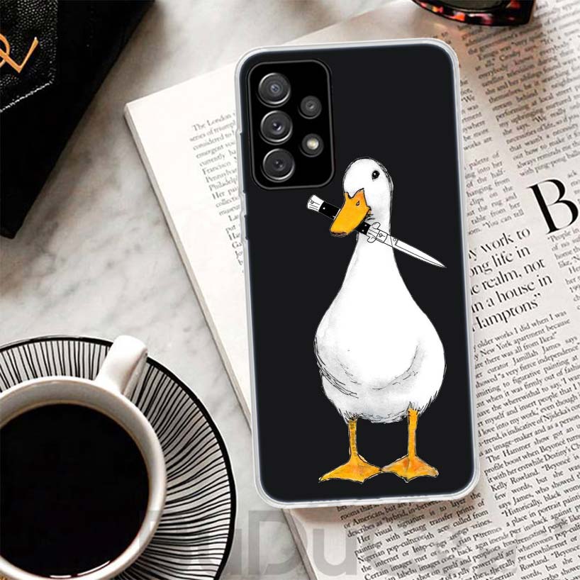 Cartoon Duck Goose Game Phone Case For Samsung Galaxy A15 A14 A54 A13 A53 A12 A52S A55 A22 A23 A24 A32 A33 A34 A25 A35 A03S A04S