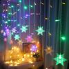 Christmas Snowflakes LED String Lights Flashing Fairy Curtain Lights for Holiday Party Wedding Xmas Bedroom Outdoor Decoration