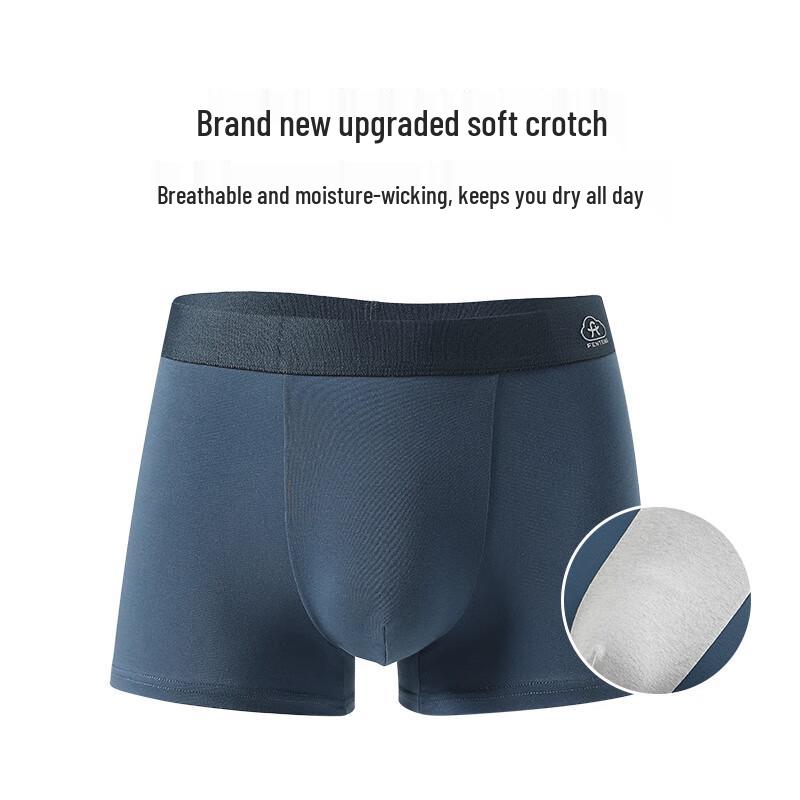 Fenteng Men's 10A Antibacterial 50s Cotton Boxer Briefs 4-Pack